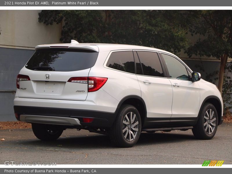 Platinum White Pearl / Black 2021 Honda Pilot EX AWD