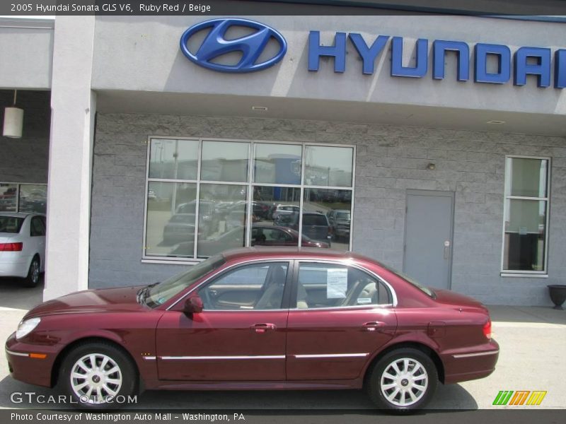 Ruby Red / Beige 2005 Hyundai Sonata GLS V6