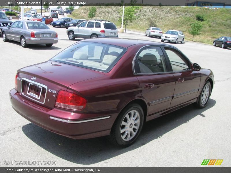 Ruby Red / Beige 2005 Hyundai Sonata GLS V6