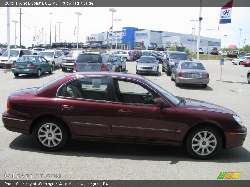 Ruby Red / Beige 2005 Hyundai Sonata GLS V6