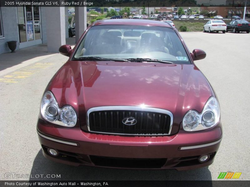 Ruby Red / Beige 2005 Hyundai Sonata GLS V6