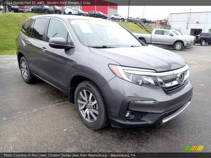 Modern Steel Metallic / Gray 2019 Honda Pilot EX AWD