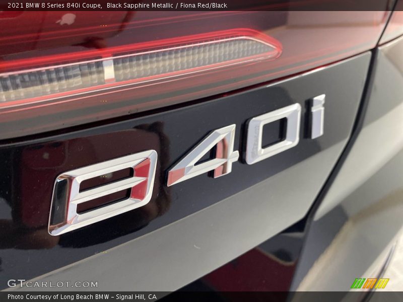 Black Sapphire Metallic / Fiona Red/Black 2021 BMW 8 Series 840i Coupe