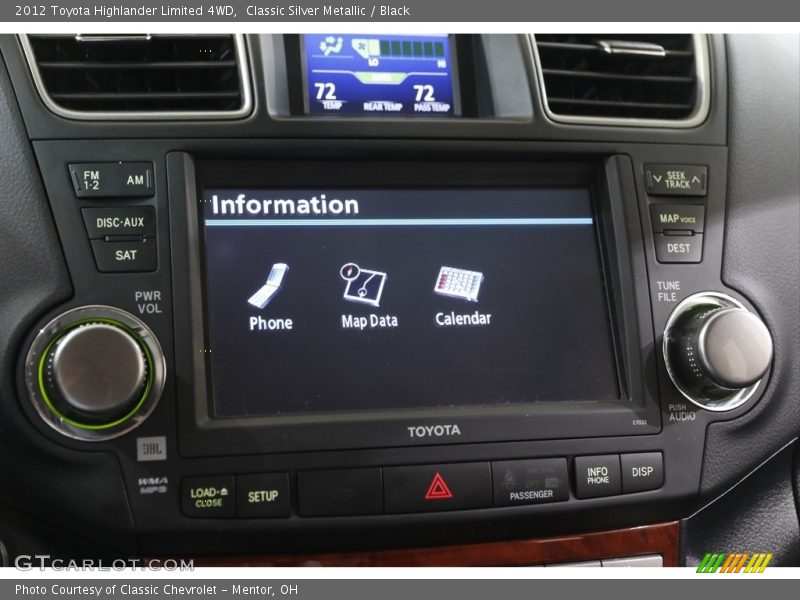 Classic Silver Metallic / Black 2012 Toyota Highlander Limited 4WD
