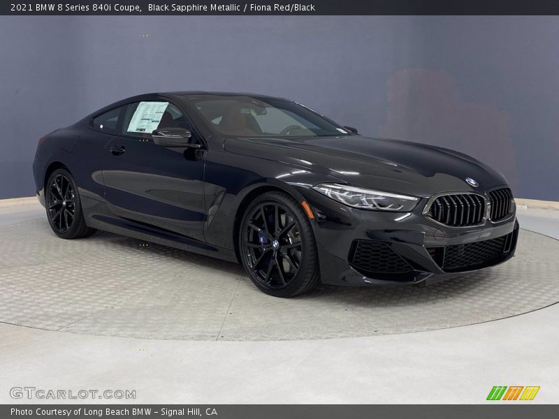 Black Sapphire Metallic / Fiona Red/Black 2021 BMW 8 Series 840i Coupe