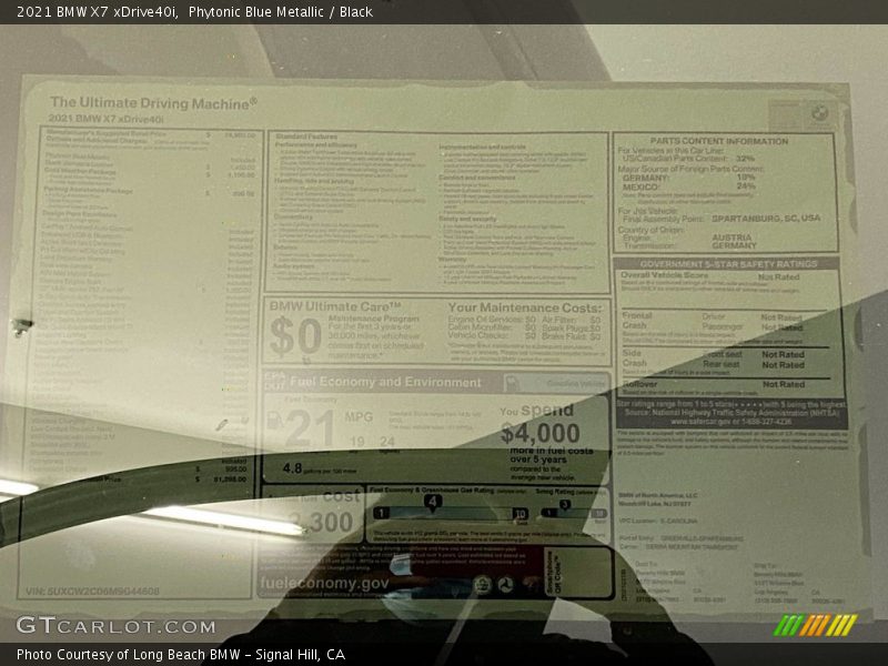Phytonic Blue Metallic / Black 2021 BMW X7 xDrive40i
