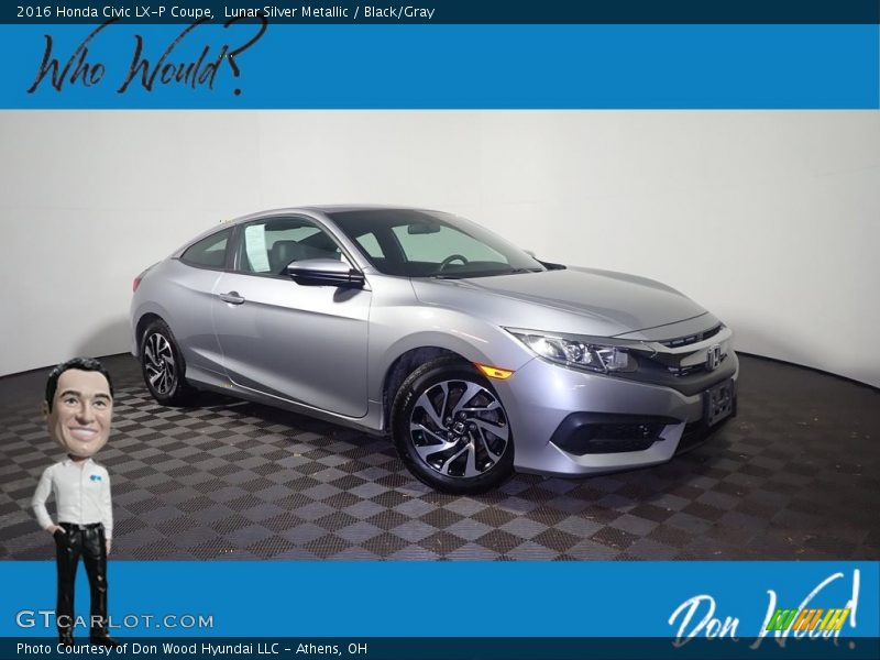 Lunar Silver Metallic / Black/Gray 2016 Honda Civic LX-P Coupe