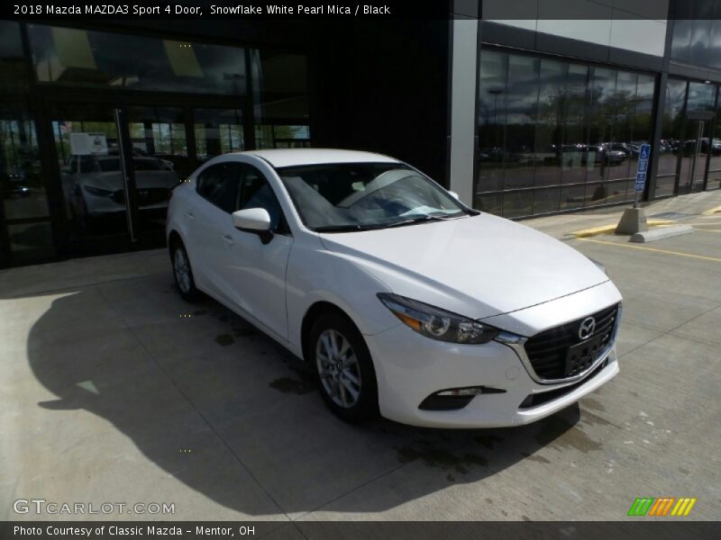 Snowflake White Pearl Mica / Black 2018 Mazda MAZDA3 Sport 4 Door