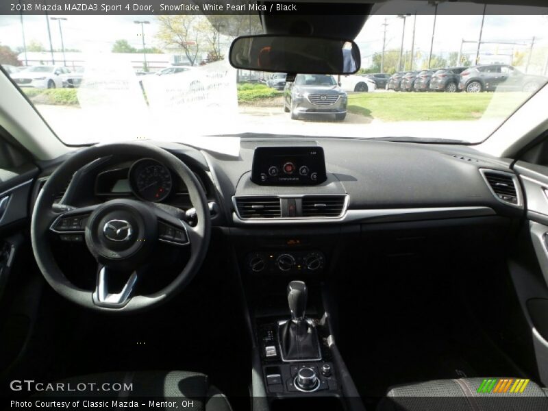 Snowflake White Pearl Mica / Black 2018 Mazda MAZDA3 Sport 4 Door
