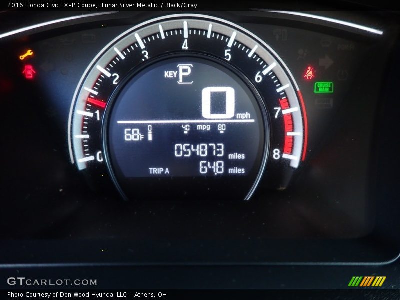 Lunar Silver Metallic / Black/Gray 2016 Honda Civic LX-P Coupe