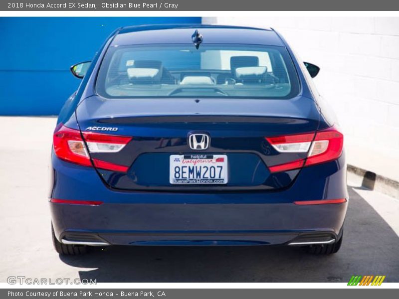 Obsidian Blue Pearl / Gray 2018 Honda Accord EX Sedan