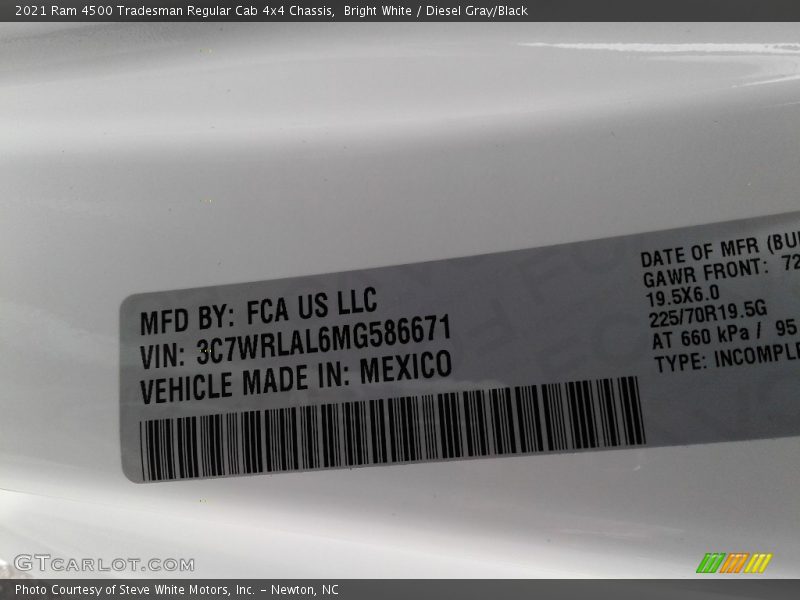 Bright White / Diesel Gray/Black 2021 Ram 4500 Tradesman Regular Cab 4x4 Chassis