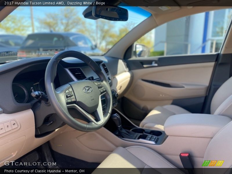 Dazzling White / Beige 2017 Hyundai Tucson Limited AWD