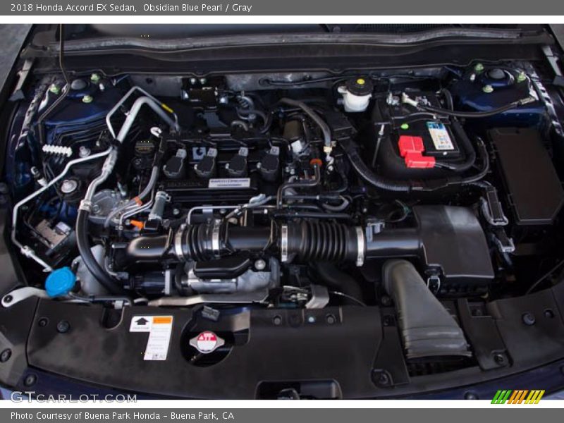 Obsidian Blue Pearl / Gray 2018 Honda Accord EX Sedan