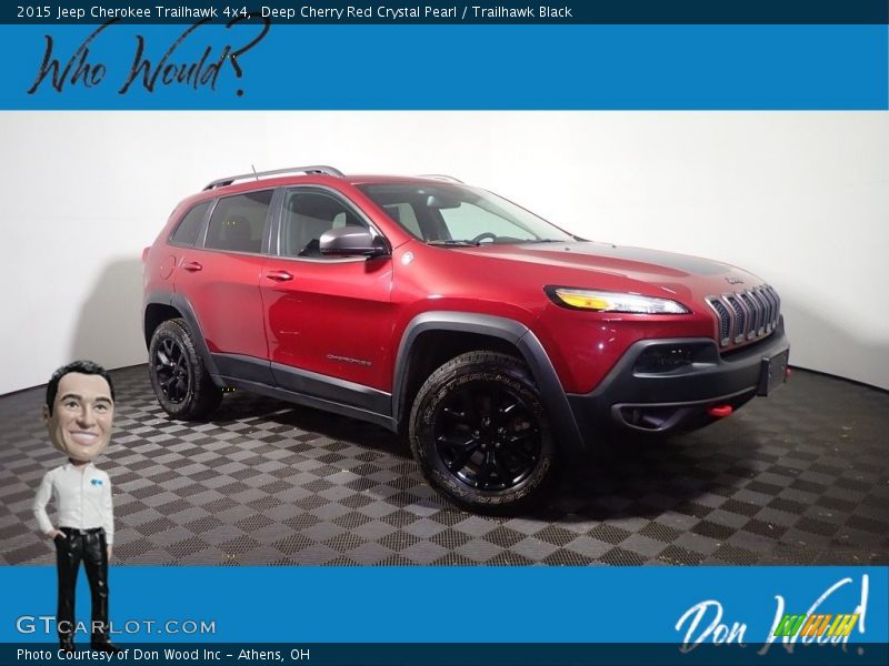 Deep Cherry Red Crystal Pearl / Trailhawk Black 2015 Jeep Cherokee Trailhawk 4x4