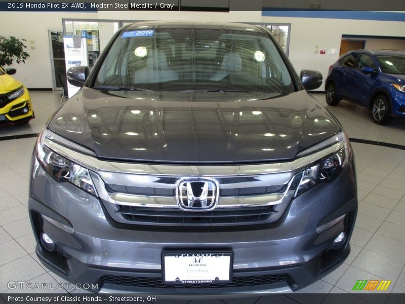 Modern Steel Metallic / Gray 2019 Honda Pilot EX AWD