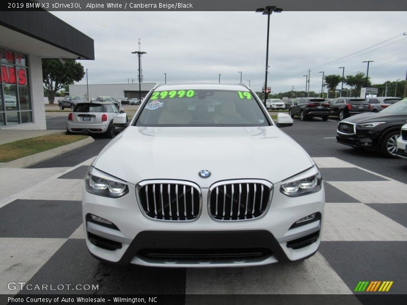Alpine White / Canberra Beige/Black 2019 BMW X3 sDrive30i