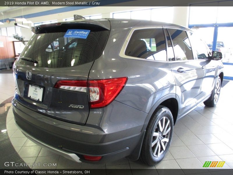 Modern Steel Metallic / Gray 2019 Honda Pilot EX AWD