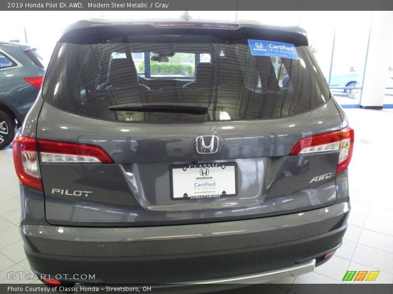 Modern Steel Metallic / Gray 2019 Honda Pilot EX AWD