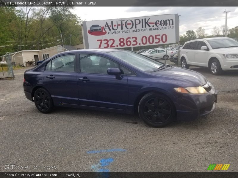 Royal Blue Pearl / Gray 2011 Honda Civic LX Sedan