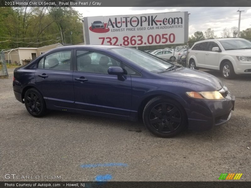 Royal Blue Pearl / Gray 2011 Honda Civic LX Sedan