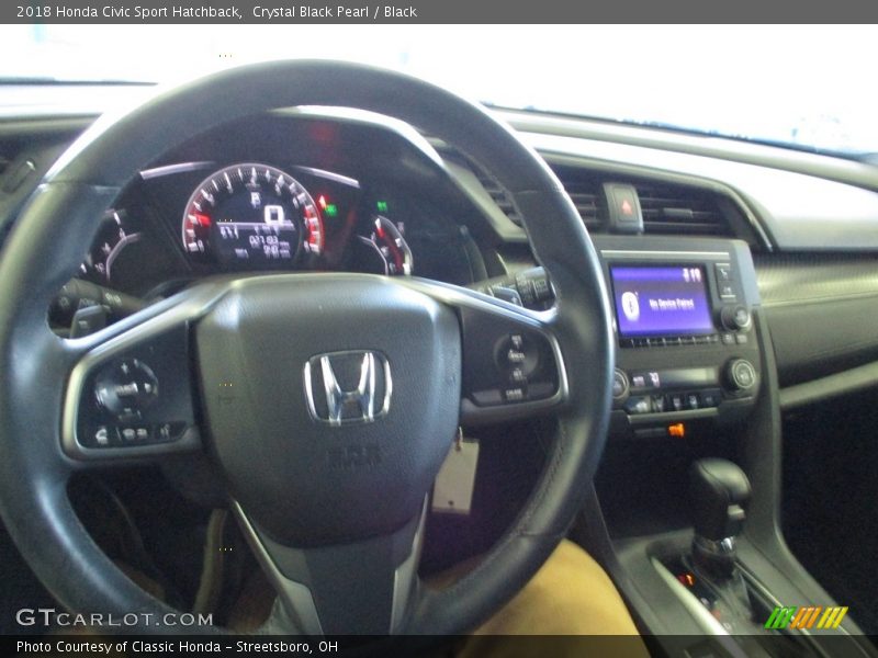 Crystal Black Pearl / Black 2018 Honda Civic Sport Hatchback