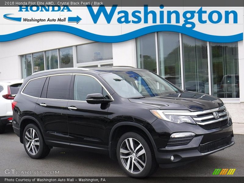 Crystal Black Pearl / Black 2018 Honda Pilot Elite AWD