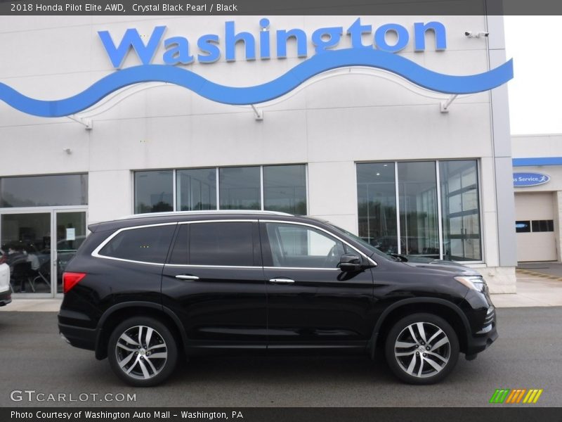 Crystal Black Pearl / Black 2018 Honda Pilot Elite AWD