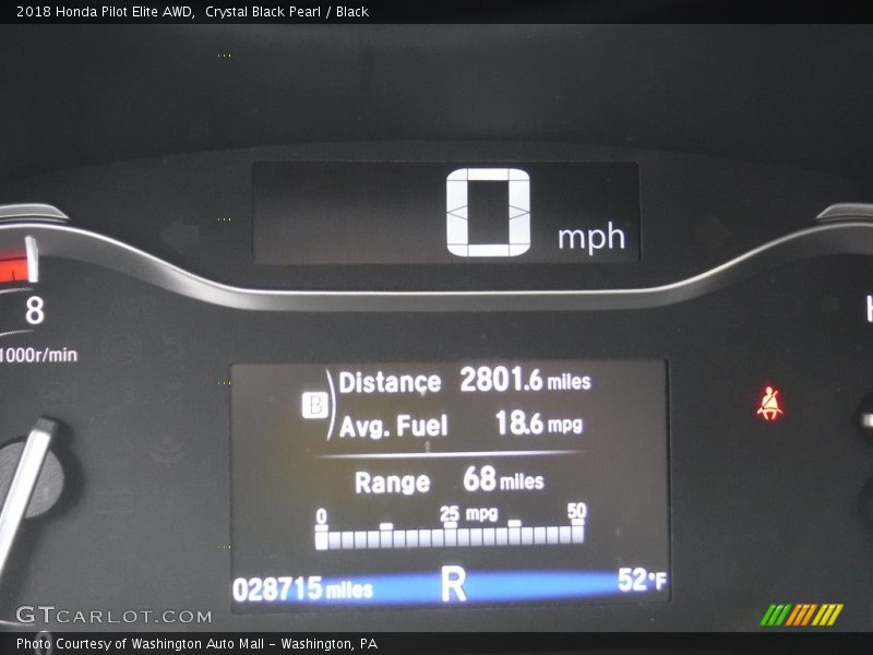 Crystal Black Pearl / Black 2018 Honda Pilot Elite AWD