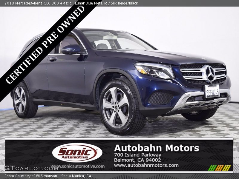 Lunar Blue Metallic / Silk Beige/Black 2018 Mercedes-Benz GLC 300 4Matic