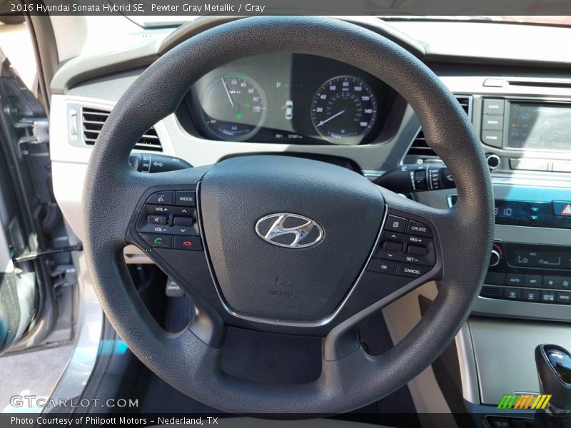 Pewter Gray Metallic / Gray 2016 Hyundai Sonata Hybrid SE