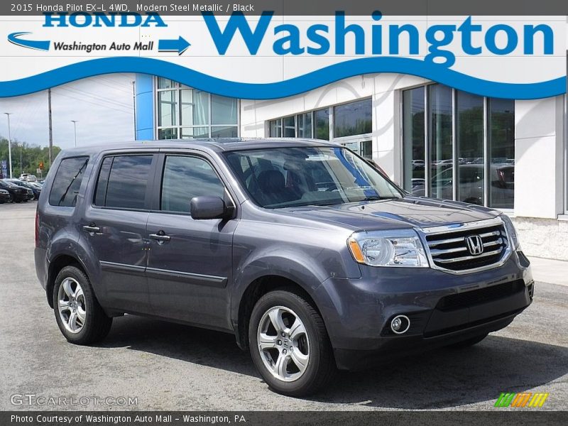 Modern Steel Metallic / Black 2015 Honda Pilot EX-L 4WD