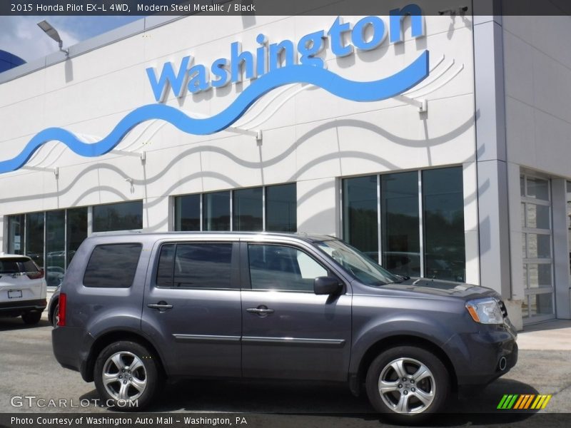 Modern Steel Metallic / Black 2015 Honda Pilot EX-L 4WD