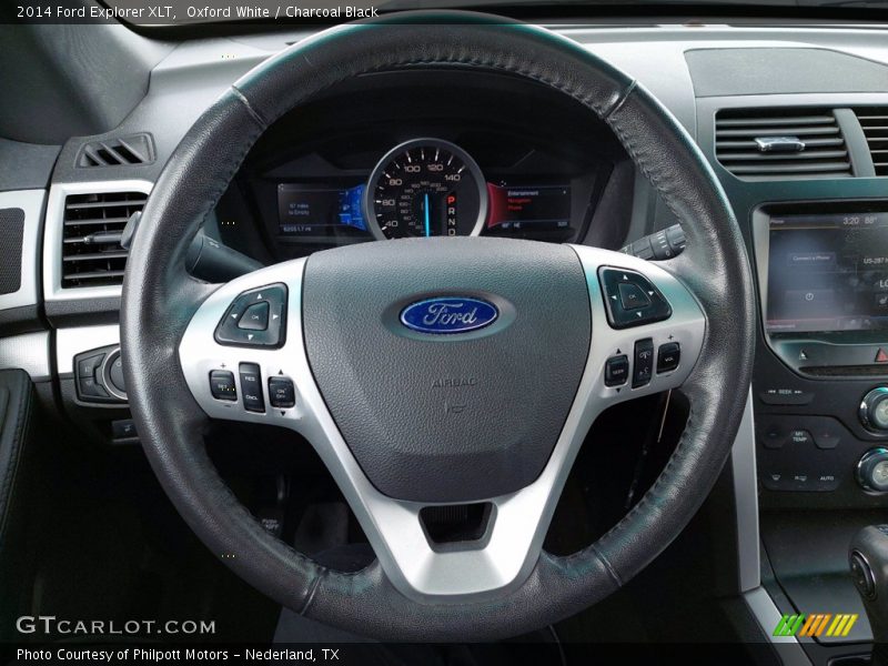 Oxford White / Charcoal Black 2014 Ford Explorer XLT
