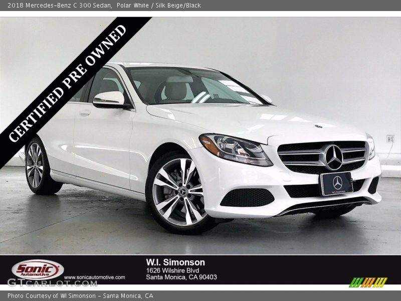 Polar White / Silk Beige/Black 2018 Mercedes-Benz C 300 Sedan
