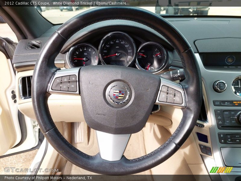 White Diamond Tricoat / Ebony/Cashmere 2012 Cadillac CTS Coupe