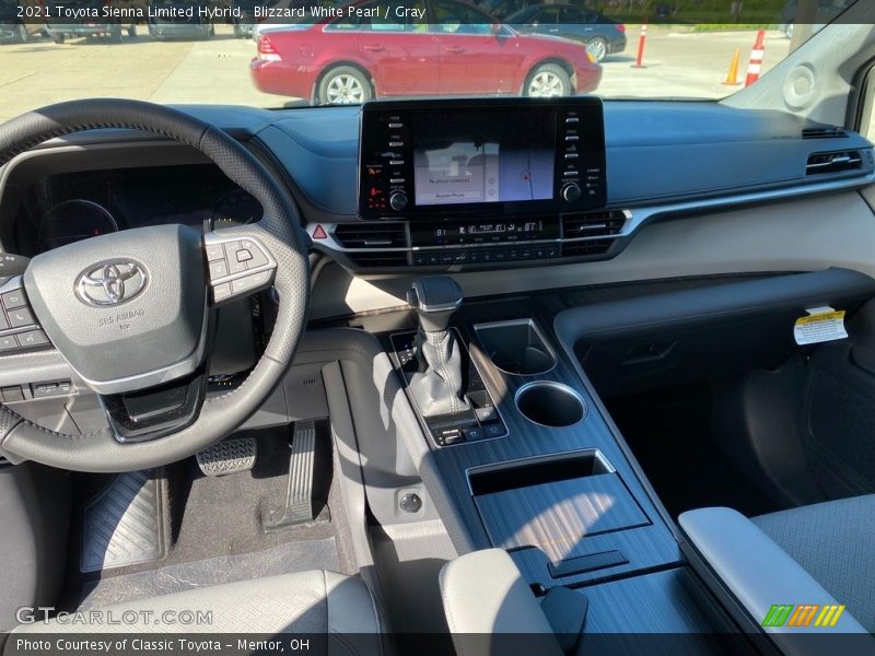 Blizzard White Pearl / Gray 2021 Toyota Sienna Limited Hybrid