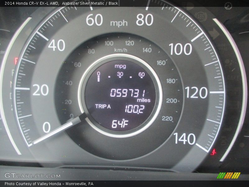 Alabaster Silver Metallic / Black 2014 Honda CR-V EX-L AWD