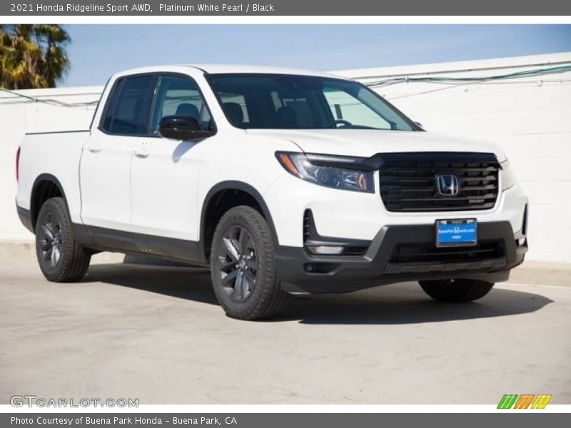 Platinum White Pearl / Black 2021 Honda Ridgeline Sport AWD