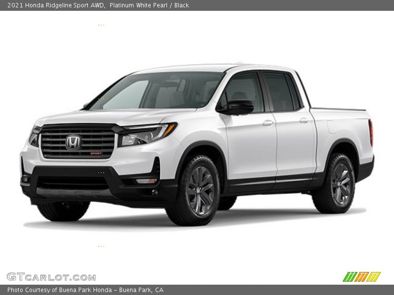Platinum White Pearl / Black 2021 Honda Ridgeline Sport AWD