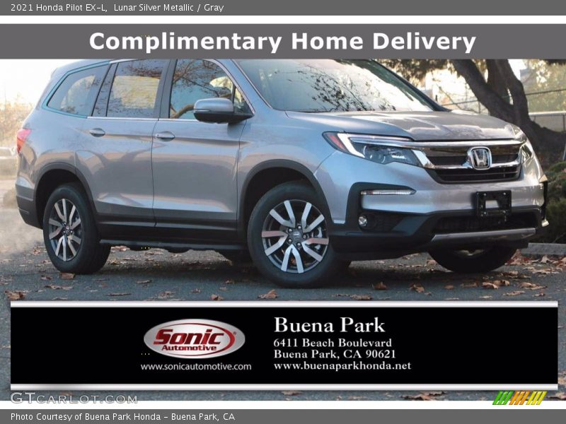 Lunar Silver Metallic / Gray 2021 Honda Pilot EX-L