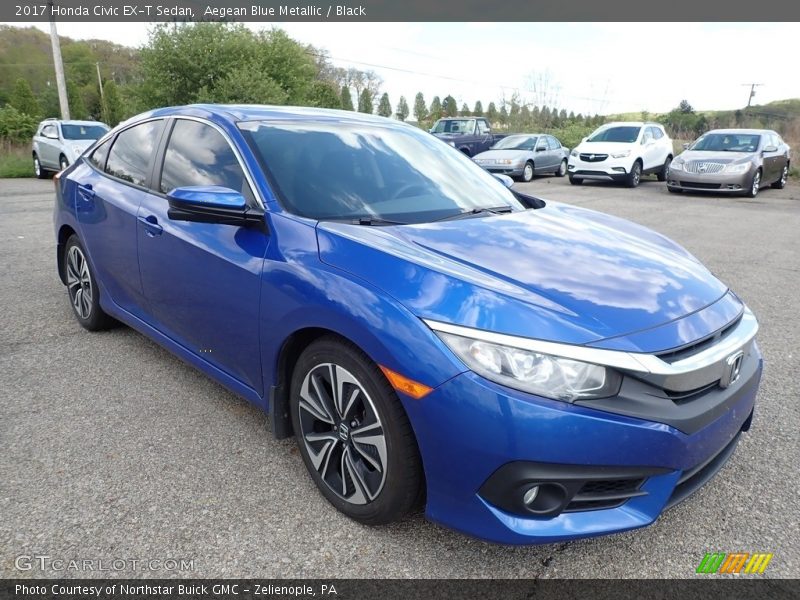 Aegean Blue Metallic / Black 2017 Honda Civic EX-T Sedan