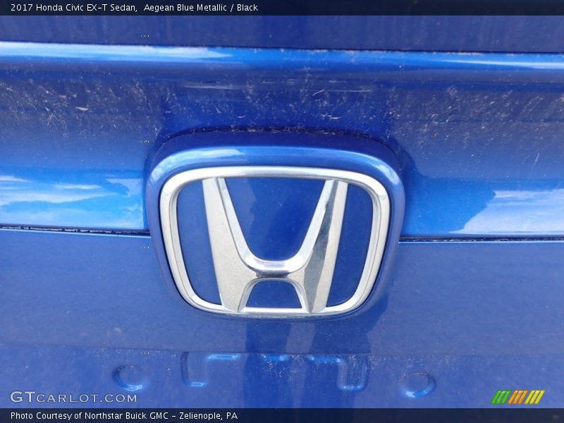 Aegean Blue Metallic / Black 2017 Honda Civic EX-T Sedan