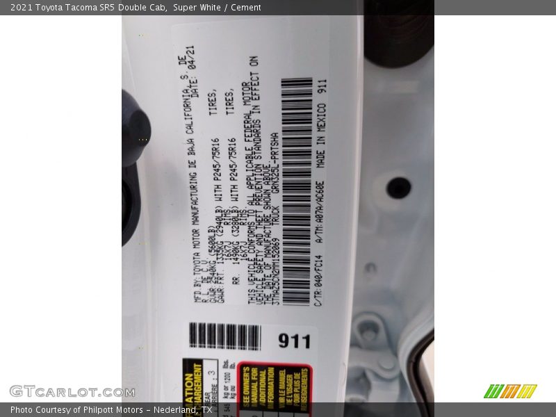 Super White / Cement 2021 Toyota Tacoma SR5 Double Cab
