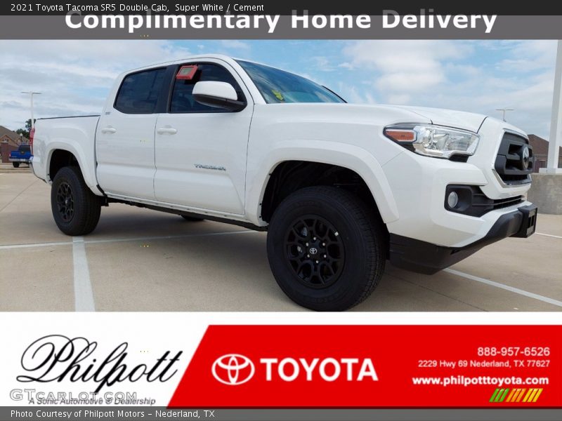 Super White / Cement 2021 Toyota Tacoma SR5 Double Cab