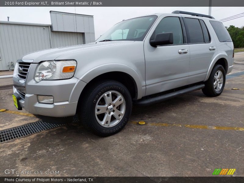 Brilliant Silver Metallic / Black 2010 Ford Explorer XLT
