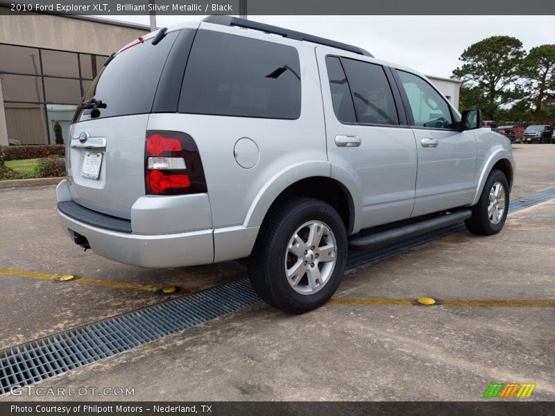 Brilliant Silver Metallic / Black 2010 Ford Explorer XLT