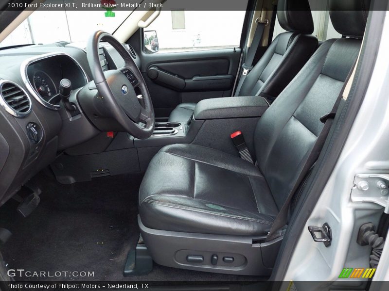 Brilliant Silver Metallic / Black 2010 Ford Explorer XLT