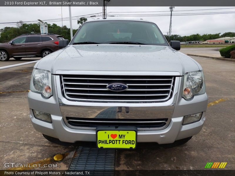 Brilliant Silver Metallic / Black 2010 Ford Explorer XLT