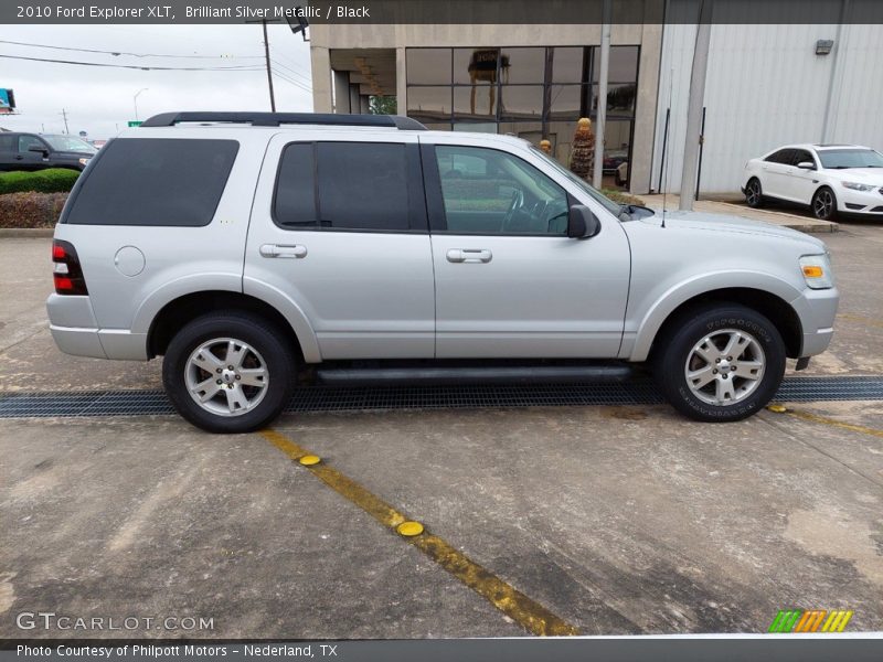 Brilliant Silver Metallic / Black 2010 Ford Explorer XLT